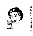 martini toast   retro clip art | Shutterstock .eps vector #56253541