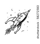 retro rocketship   clip art | Shutterstock .eps vector #58272583