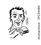man eating sandwich   retro... | Shutterstock .eps vector #59154484