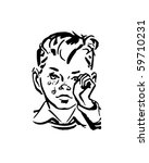crying boy   retro clip art | Shutterstock .eps vector #59710231
