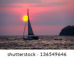 Sailboat Sunset Costa Rica. A...