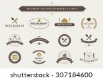 set of vintage  food badges and ... | Shutterstock .eps vector #307184600