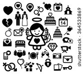 valentine's day icons set.... | Shutterstock .eps vector #364533869