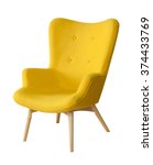 Yellow modern chair isolated on ...