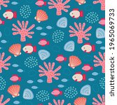 sea seamless pattern with fish  ... | Shutterstock .eps vector #1965069733