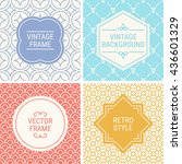 set of vintage frames in violet ... | Shutterstock .eps vector #436601329