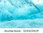Ice Wall Background In Cave...