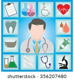 doctor with medical vector icons | Shutterstock .eps vector #356207480