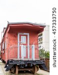 Red Wood Plank Caboose In...