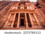 Small photo of Close up view of the Treasury (Al Khazneh) at the ancient city of Petra in Jordan