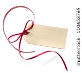 Blank Gift Tag With A Red...