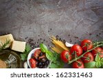 Italian food background  with...