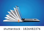 computer as book knowledge base ... | Shutterstock .eps vector #1826482376