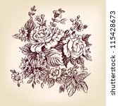 hand drawn roses | Shutterstock .eps vector #115428673