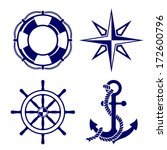 Set Of Marine Symbols  Vector...