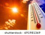 Heat  thermometer shows the...