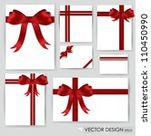 big set of red gift bows with... | Shutterstock .eps vector #110450990