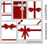 big set of red gift bows with... | Shutterstock .eps vector #110450996