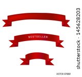 shiny red ribbon on white... | Shutterstock .eps vector #145628203
