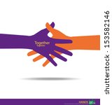 handshake  teamwork hands logo. ... | Shutterstock .eps vector #153582146