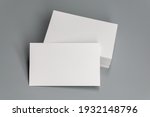 blank business card on gray... | Shutterstock . vector #1932148796