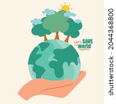 eco friendly. ecology concept... | Shutterstock .eps vector #2044368800