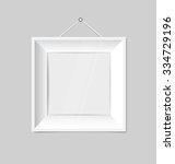 white modern frames on the wall ... | Shutterstock .eps vector #334729196