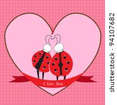 ladybugs in love | Shutterstock .eps vector #94107682