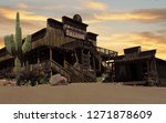 Small photo of Wild West Cowboy Town at sunset