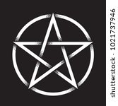 pentagram or pentalpha or... | Shutterstock .eps vector #1021737946