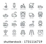 Land Transport Icons, mixed view,  Monoline concept. The icons were created on a 48x48 pixel aligned, perfect grid, providing a clean and crisp appearance. Adjustable stroke weight.