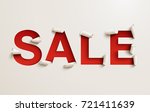 sale banner. cut out curled... | Shutterstock .eps vector #721411639