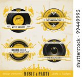 vintage music labels and badges. | Shutterstock .eps vector #99449993
