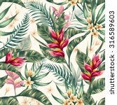seamless pattern with tropical... | Shutterstock .eps vector #316589603