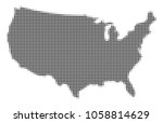 usa map halftone vector icon.... | Shutterstock .eps vector #1058814629