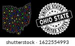 Bright Mesh Ohio State Map With ...