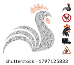 hatch mosaic based on rooster... | Shutterstock .eps vector #1797125833