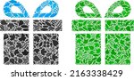 eco present icon mosaic of... | Shutterstock .eps vector #2163338429