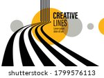 3d black and white lines in... | Shutterstock .eps vector #1799576113