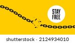 breaking chain freedom and... | Shutterstock .eps vector #2124934010