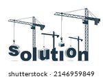 construction cranes builds... | Shutterstock .eps vector #2146959849