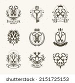 vintage keys vector logos or... | Shutterstock .eps vector #2151725153