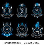 set of luxury heraldic... | Shutterstock . vector #781252453