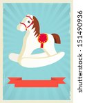 hobby horse background in retro ... | Shutterstock .eps vector #151490936