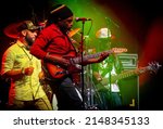 Small photo of Byron Bay, New South Wales, Australia, April 18 2022, Josh David Barrett, Junior Jazz and Aston Barrett from The Wailers close the Delta stage at 33rd Byron Bay Bluesfest. Blues and Roots festival.