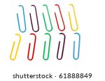 isolated  color paper clips