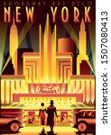 New York Night Broadway In The...