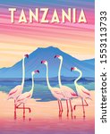 travel poster of tanzania with... | Shutterstock .eps vector #1553113733
