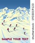 swiss alps travel poster.... | Shutterstock .eps vector #1933019123