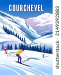 Courchevel Travel Poster....